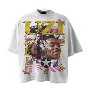 HypeDept Lil Uzi Vert Graphic Tee Size Large White Pink Tape Streetwear Shirt